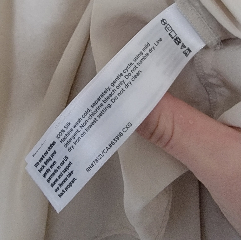 Eileen Fisher Washed Silk Cami Dress Cream - Picture 10 of 13